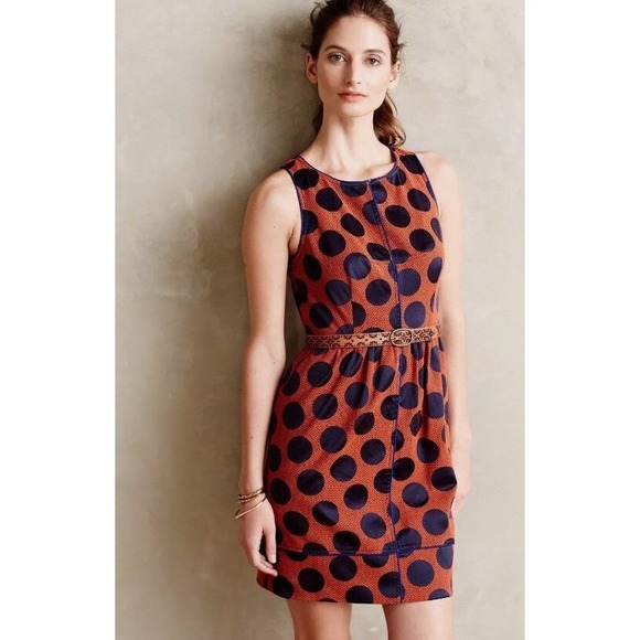 Anthropologie Dresses & Skirts - Anthropologie Maeve Polka Dot Sheath Dress | Sz 4 | Retro Chic